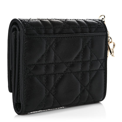 Christian Dior Lambskin Cannage Lady Dior Lotus Wallet Black 3 of 10