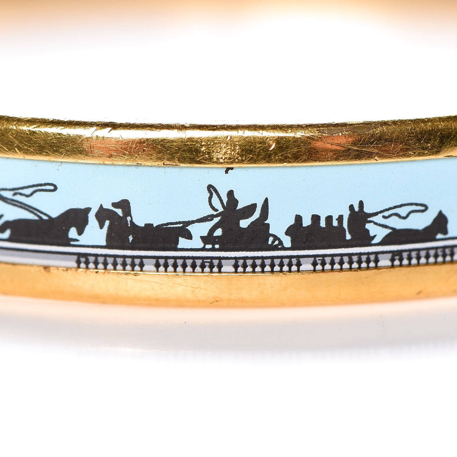 Hermes Enamel Printed Narrow Les Ponts De Paris Bracelet 65 5 of 5