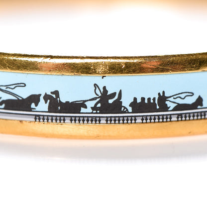 Hermes Enamel Printed Narrow Les Ponts De Paris Bracelet 65 5 of 5