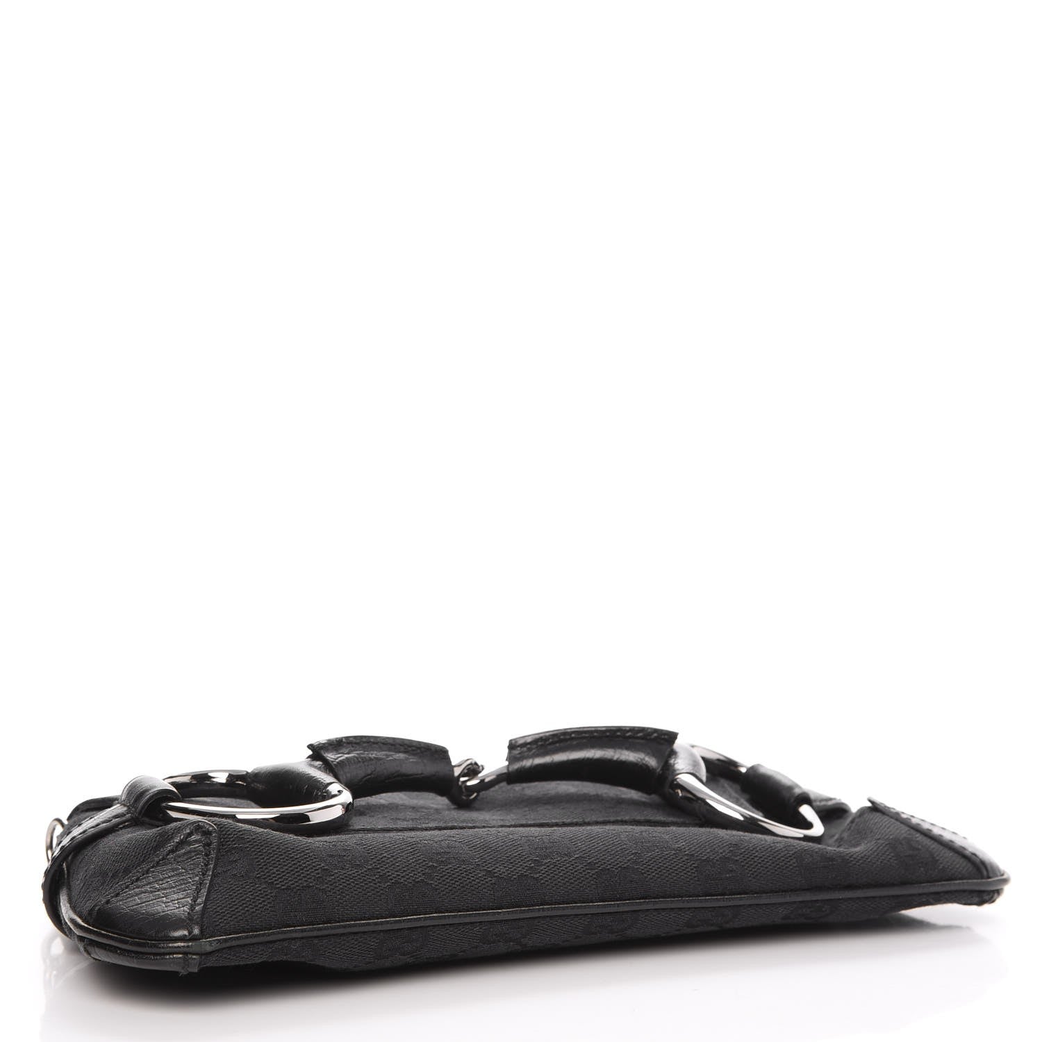 Gucci Monogram Horsebit Chain Clutch Black 4 of 9