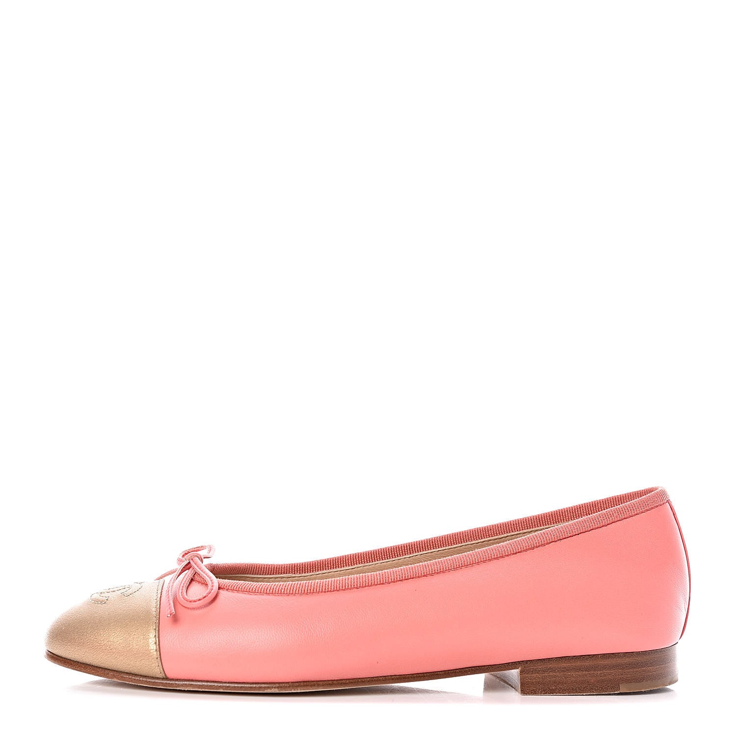 Chanel Calfskin Cap Toe Ballerina Flats 36 Pink 1 of 12