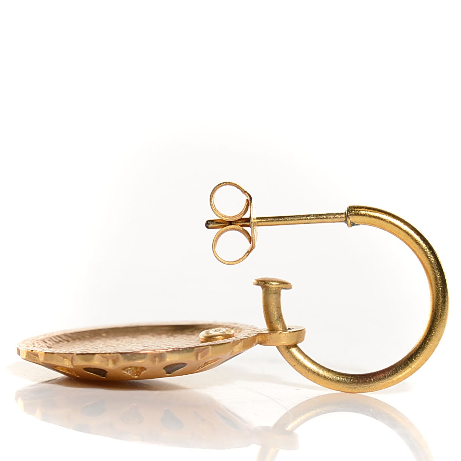 Chanel Glitter Resin CC Dangle Earrings Gold 3 of 5