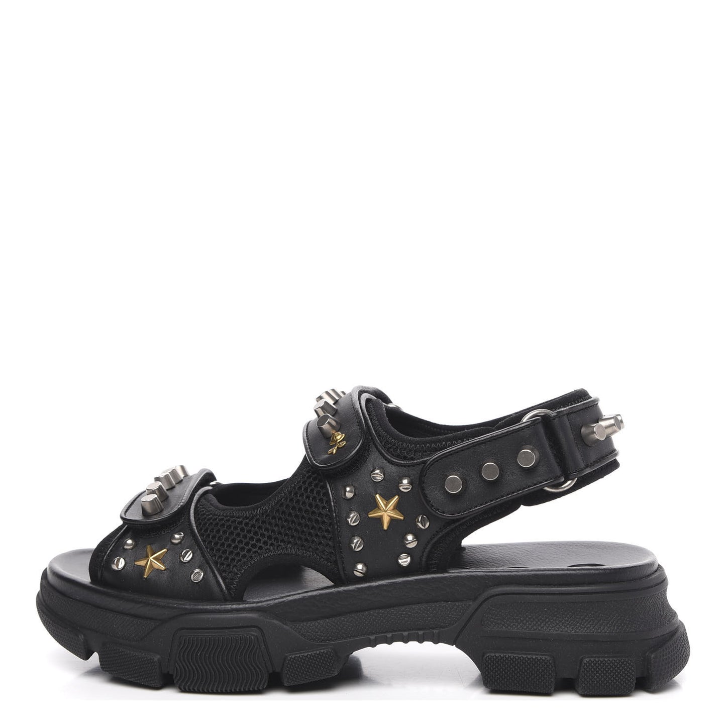 Nappa Mesh Studded Mens Aguru Sandals 8 Black