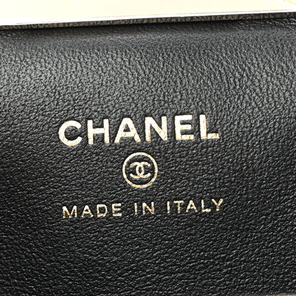 Chanel Lambskin Quilted Frame Clutch With Chain Black 6 of 10