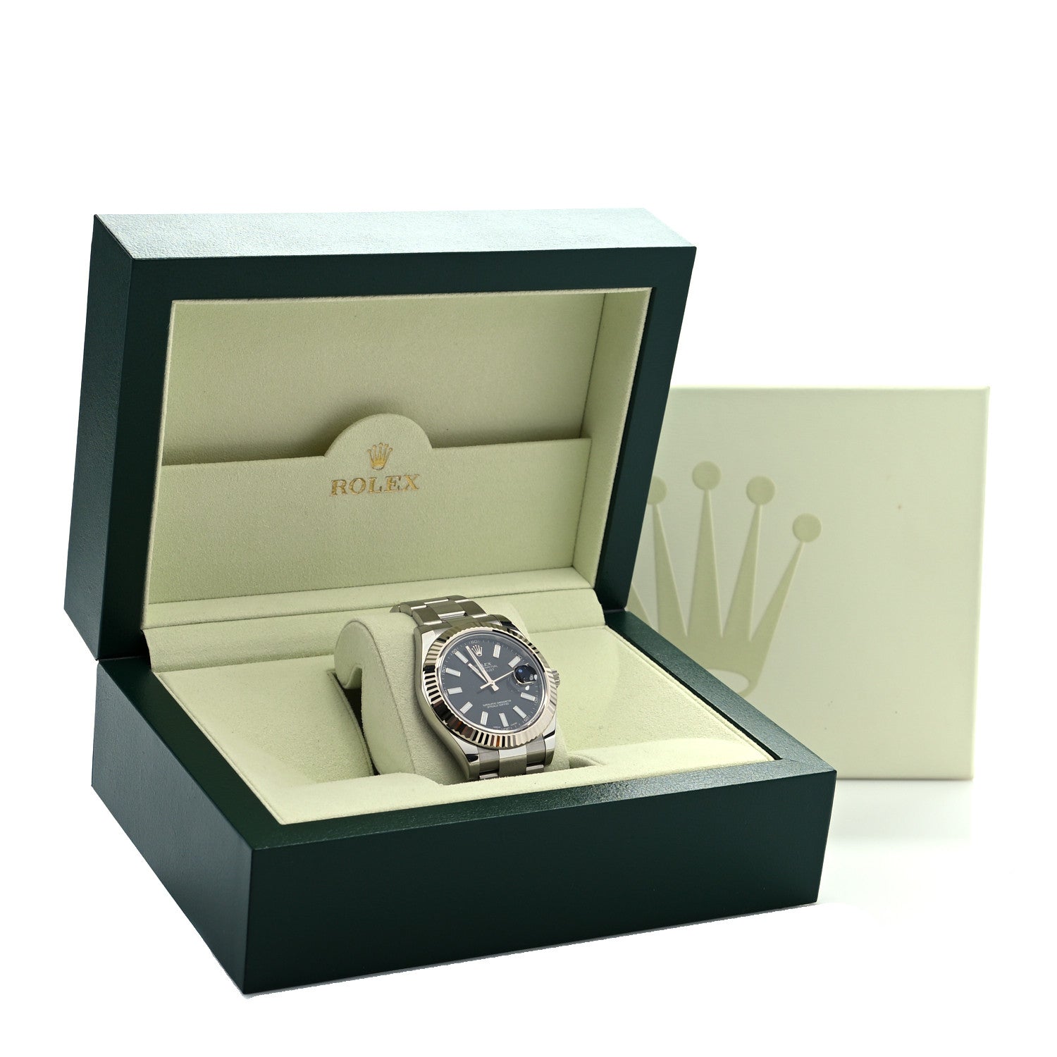 Rolex Stainless Steel 18K White Gold 41mm Oyster Perpetual Datejust Watch Black 116334 5 of 5