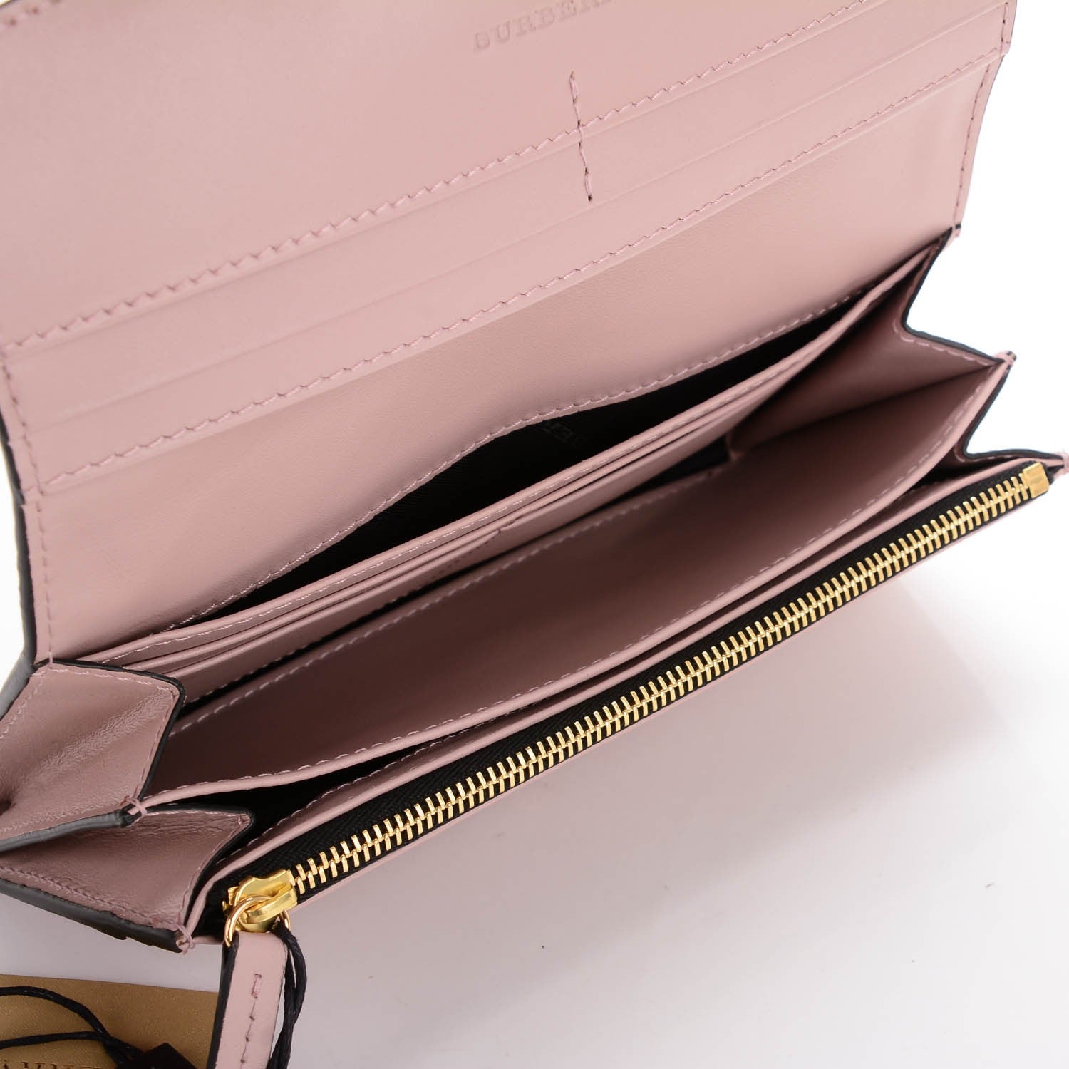 Burberry Signature Grain Calfskin Check Embossed Continental Wallet Pale Orchid 6 of 8