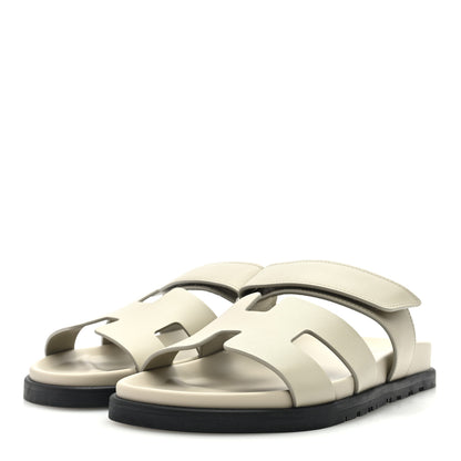 Hermes Calfskin Womens Chypre Sandals 39 Beige Esquisse 2 of 8