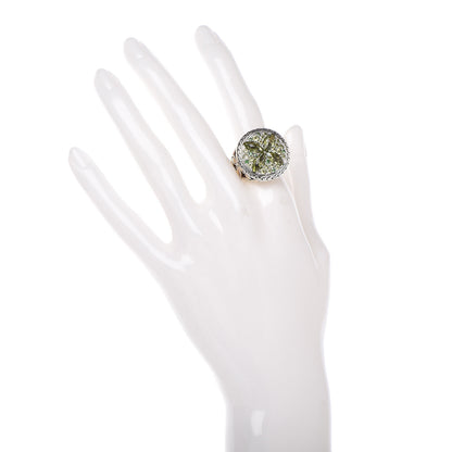 John Hardy Sterling Silver 18K Yellow Gold Peridot Tsavorite Batu Kawung Ring 54 7 2 of 6