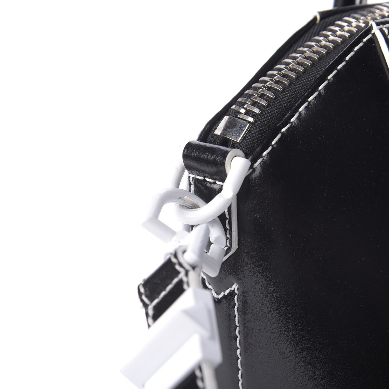 Givenchy Calfskin Contrast Topstitch Small Antigona Black White 12 of 14