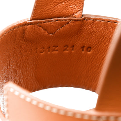 Hermes Calfskin Elbe 60 Sandals 38 Marron Glaise 7 of 9