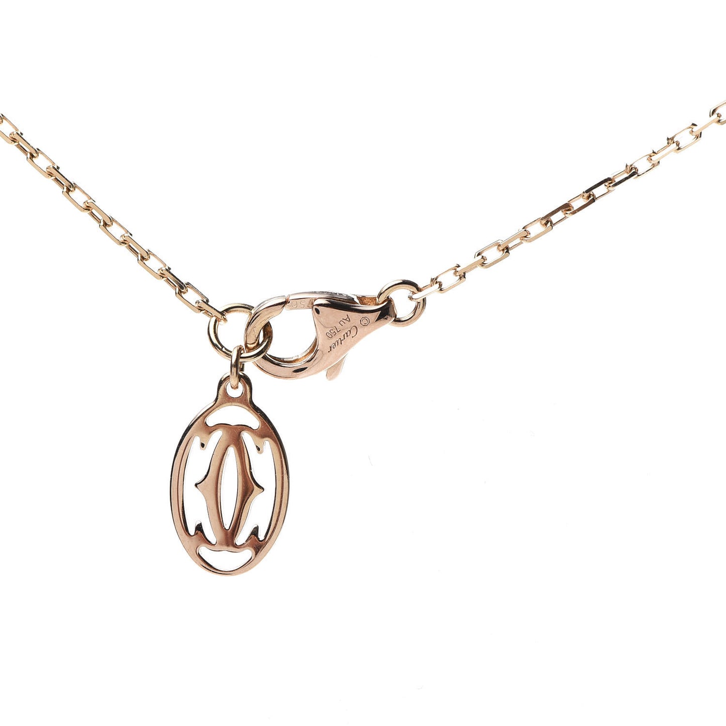 18K Pink Gold Diamond LM D'Amour Pendant Necklace