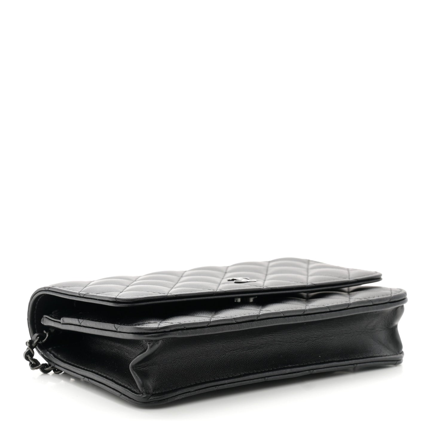 Lambskin Quilted Wallet On Chain WOC So Black