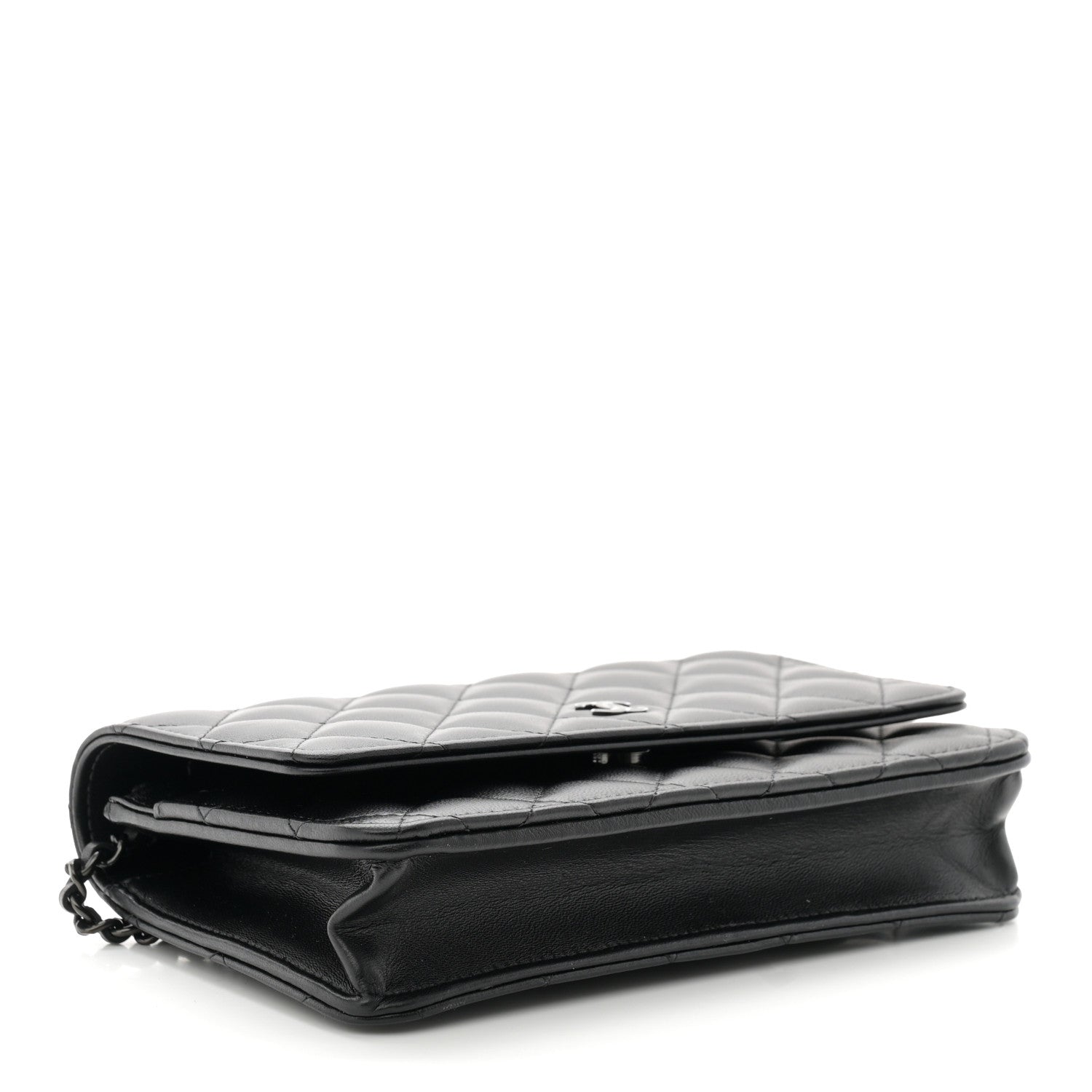 Chanel Lambskin Quilted Wallet On Chain WOC So Black 4 of 12