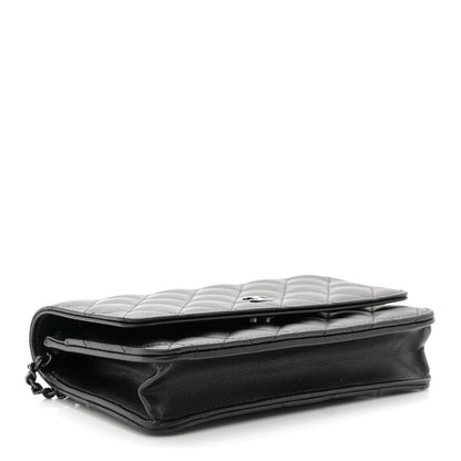 Chanel Lambskin Quilted Wallet On Chain WOC So Black 4 of 12