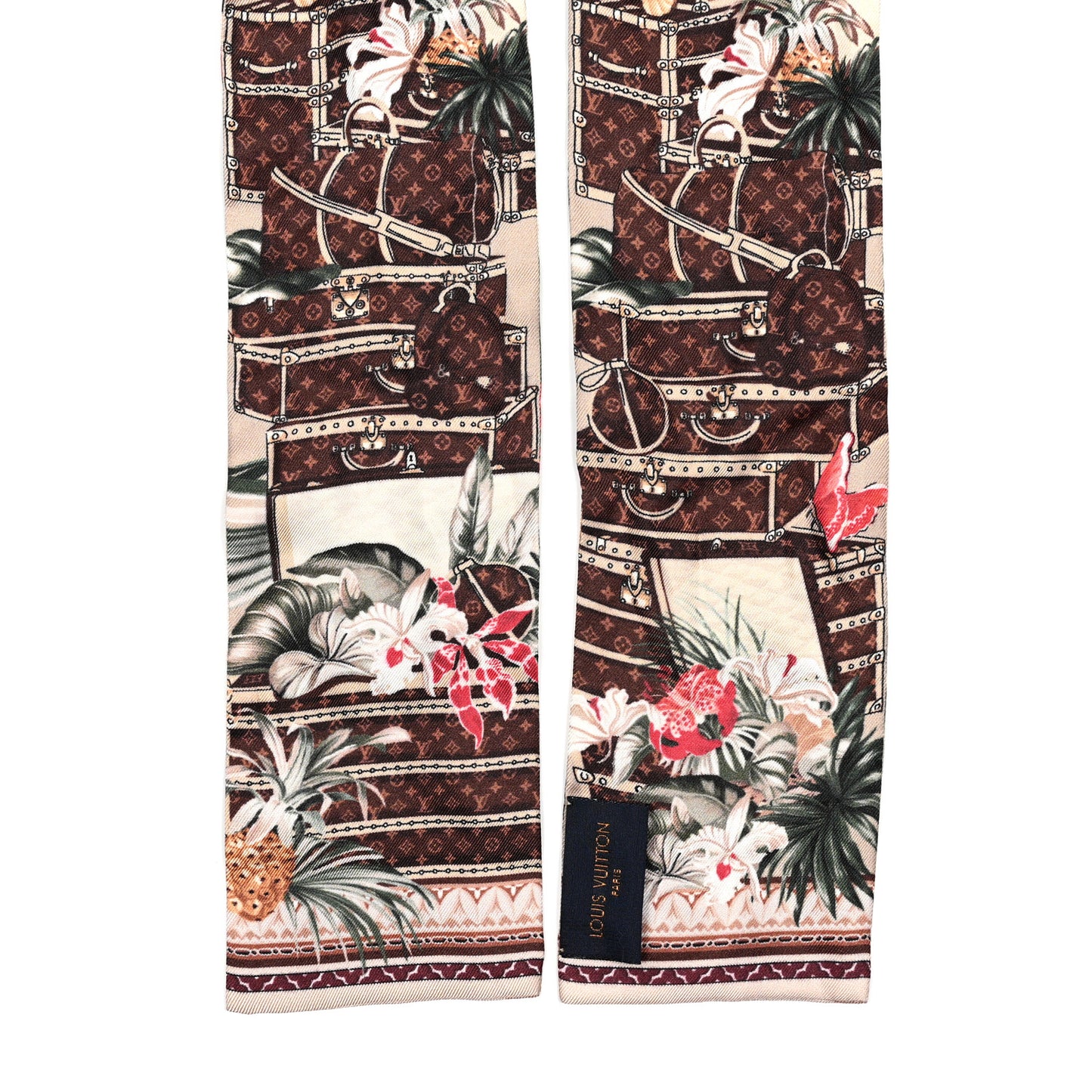 Silk Voyage Extraordinaire Bandeau Scarf Beige