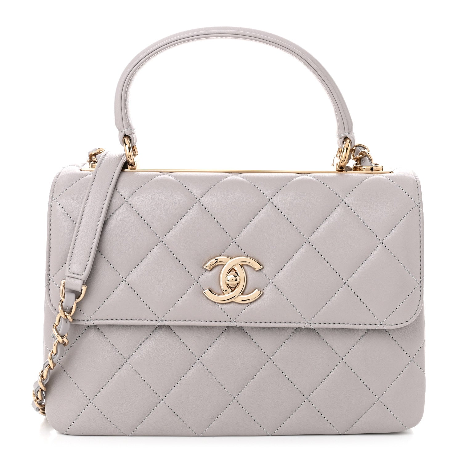 Chanel Lambskin Quilted Small Trendy CC Flap Dual Handle Bag Grey 1 of 11