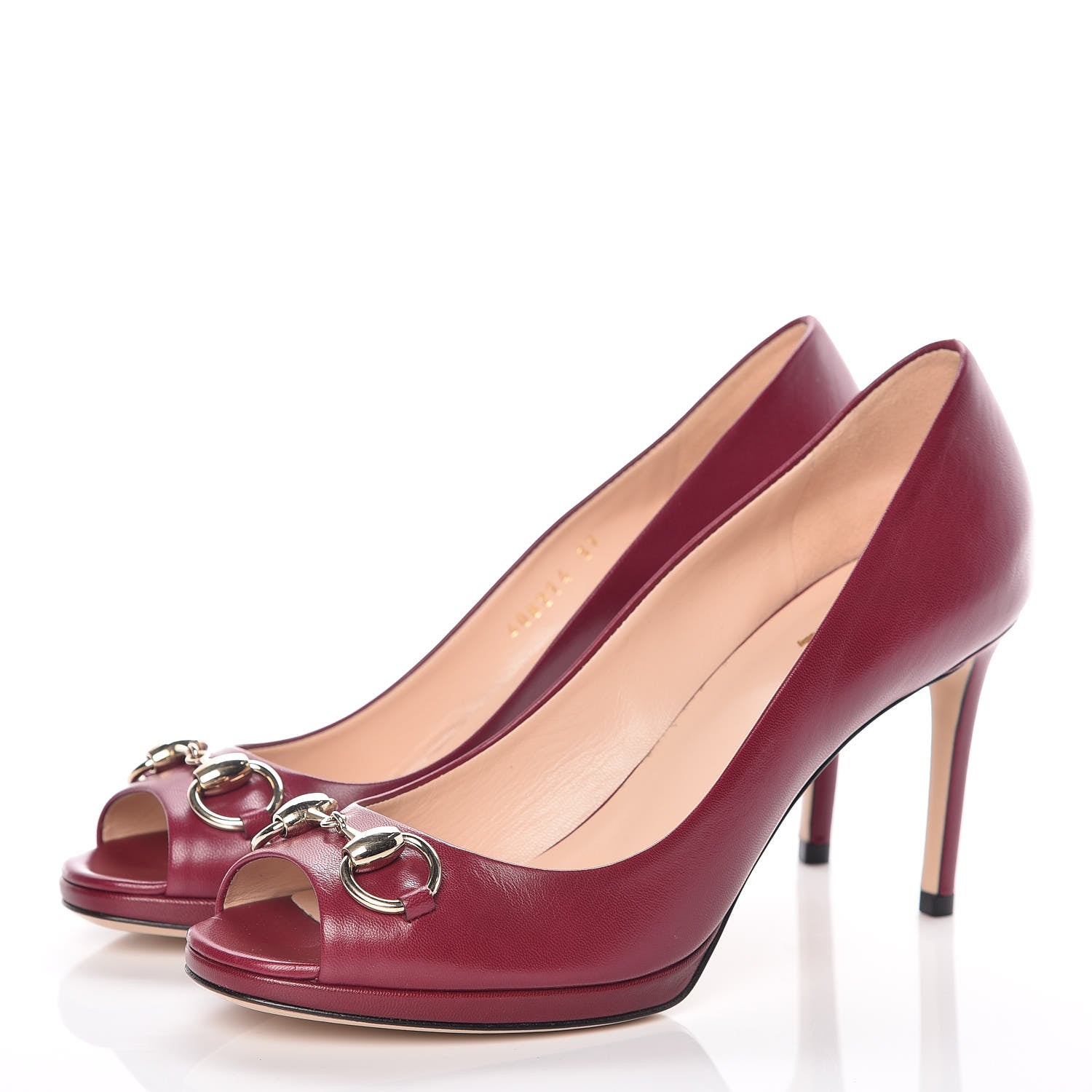 Gucci Malaga Kid Horsebit Peep Toe Pumps 37 Raspberry Sorbet 3 of 9