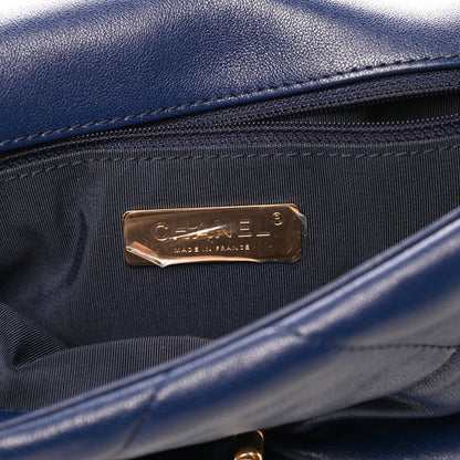 Chanel Goatskin Quilted Medium Chanel 19 Flap Dark Blue 6 of 11