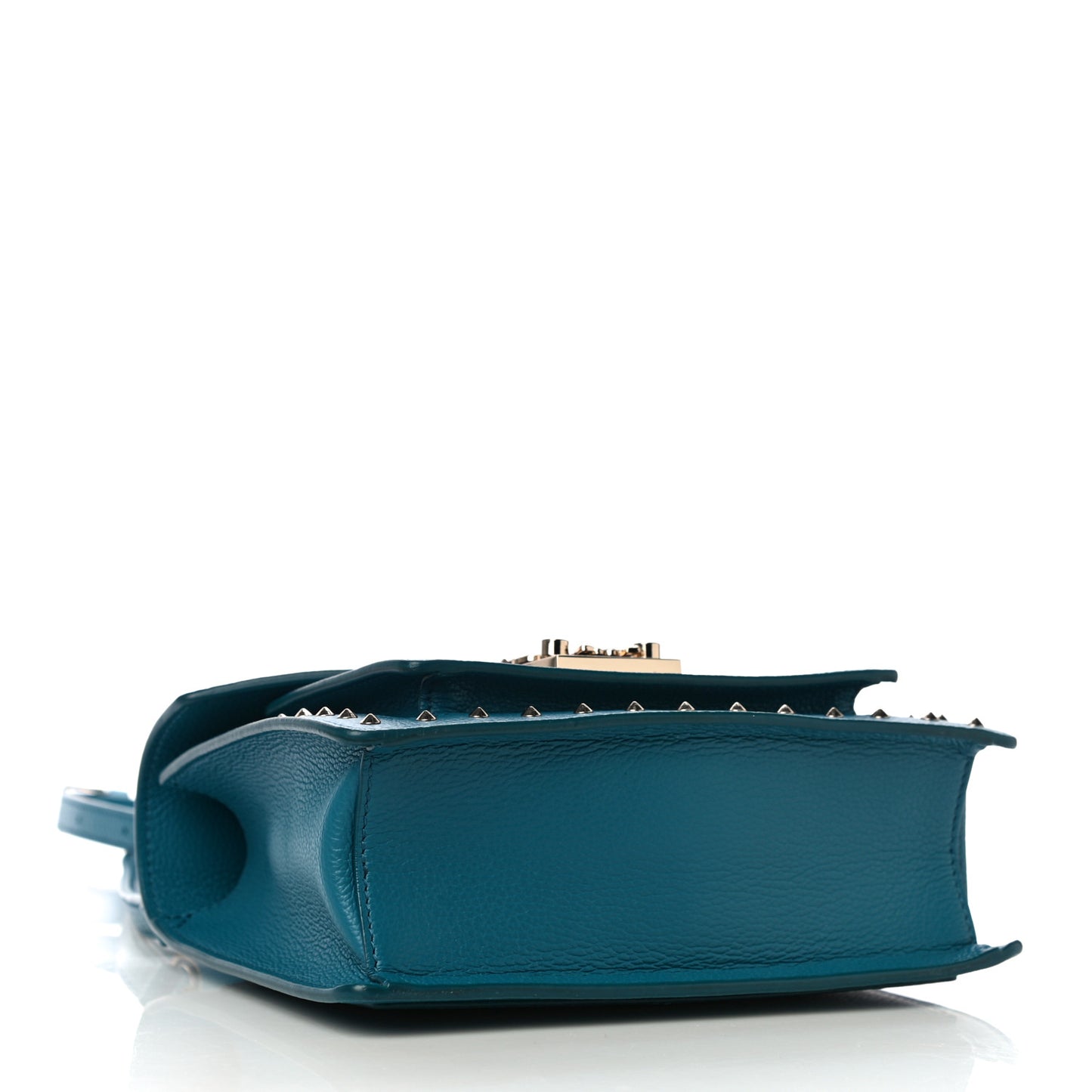 Calfskin Studded Small Patricia Crossbody Bag Deep Lagoon