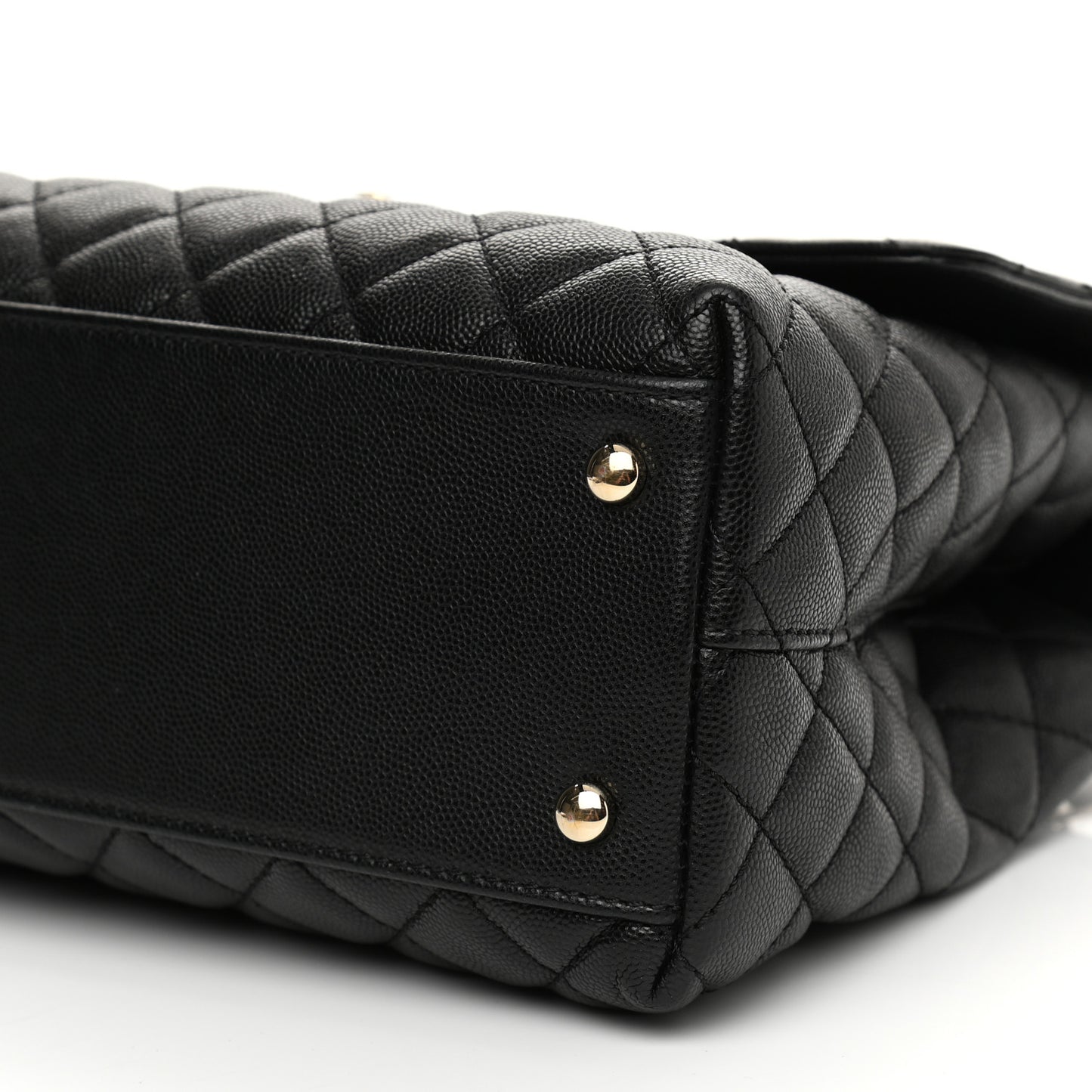 Caviar Quilted Medium Coco Handle Flap Black