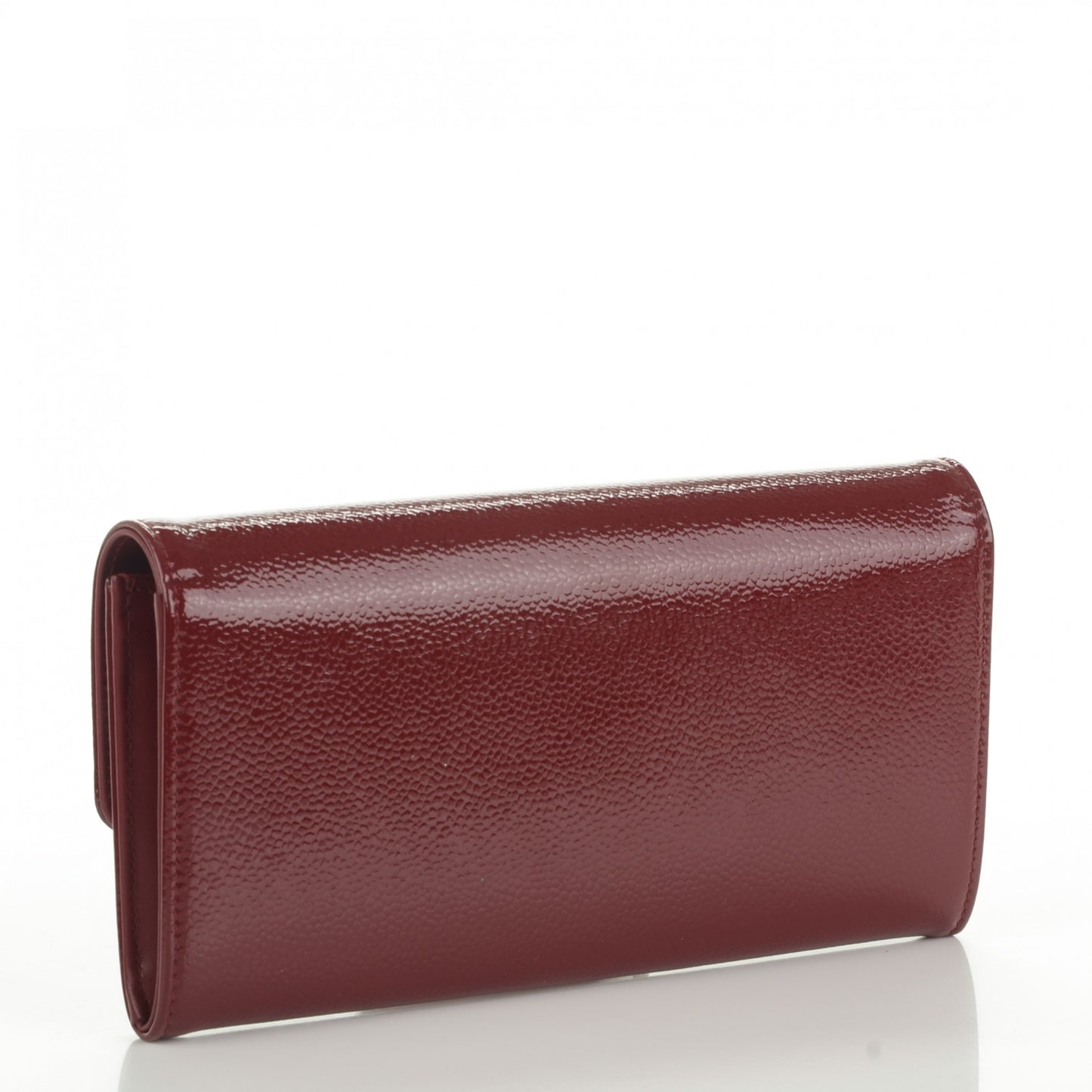 Patent Caviar Timeless CC Large Gusset Flap Wallet Burgundy
