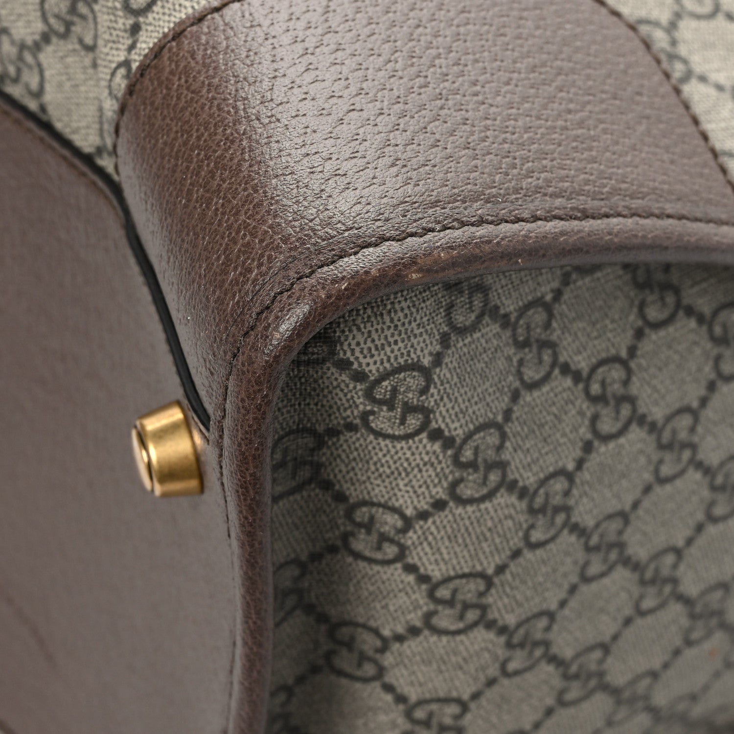 Gucci Soft GG Supreme Monogram Textured Dollar Calfskin Web Large Ophidia Carry-On Duffle Bag Beige Ebony New Acero 11 of 12