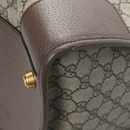 Gucci Soft GG Supreme Monogram Textured Dollar Calfskin Web Large Ophidia Carry-On Duffle Bag Beige Ebony New Acero 11 of 12
