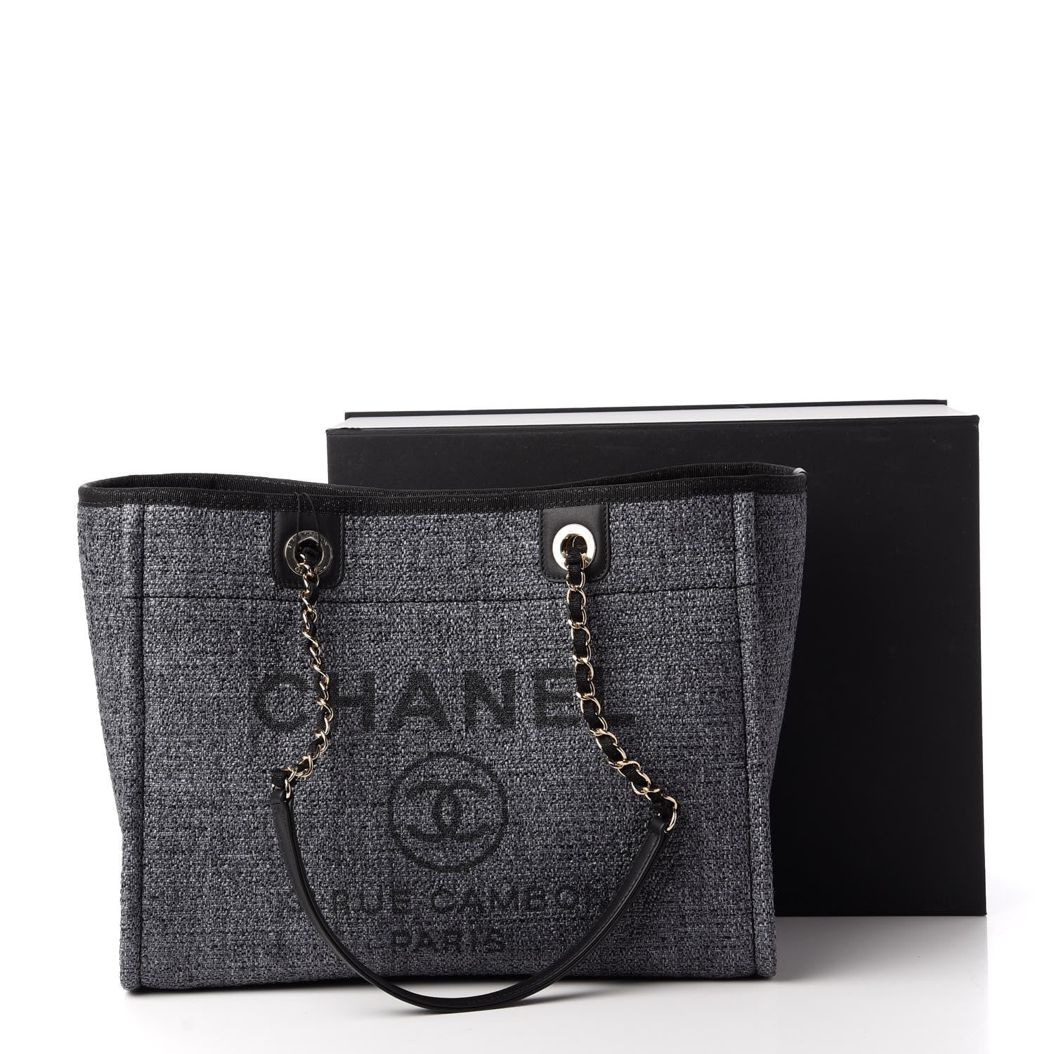 Chanel Lurex Boucle Small Deauville Tote Black 11 of 11