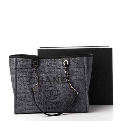 Chanel Lurex Boucle Small Deauville Tote Black 11 of 11