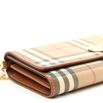 Burberry Vintage Check Hannah Chain Wallet Archive Beige Briar Brown 10 of 11