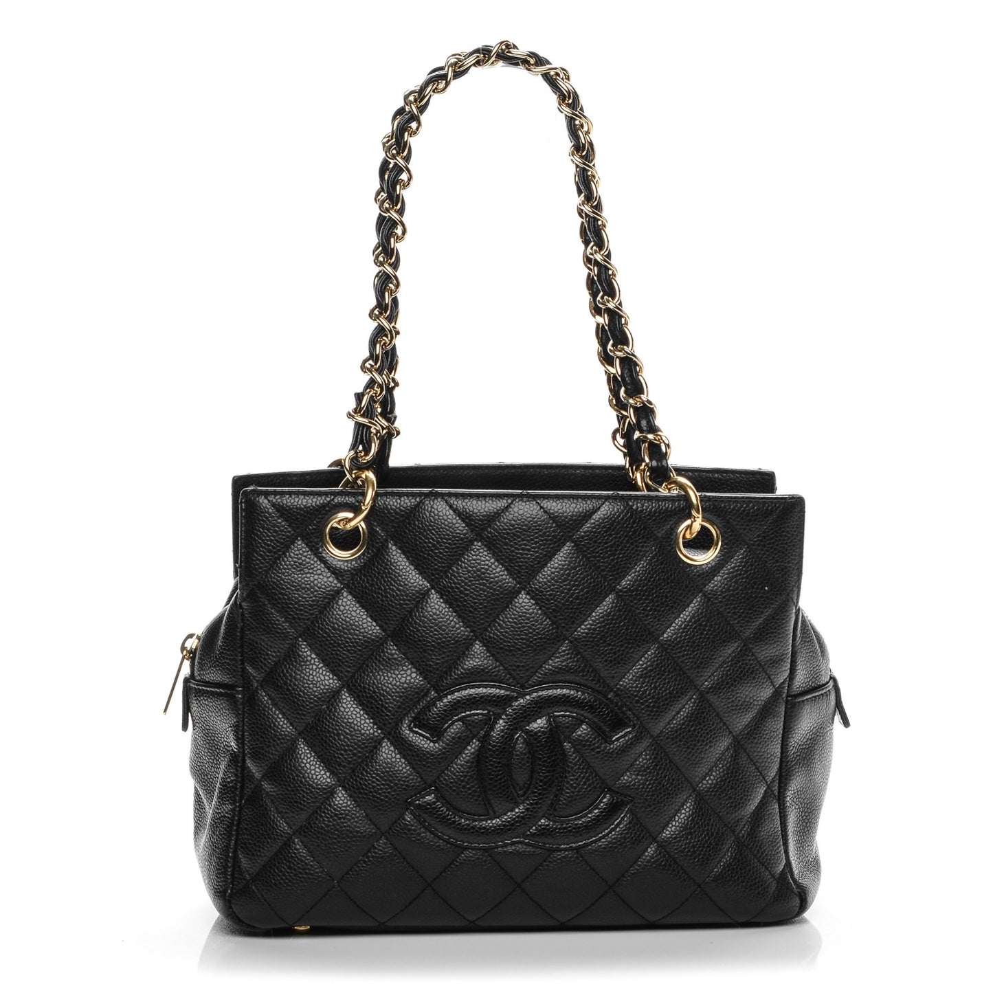 Caviar Quilted Petit Timeless Tote PTT Black