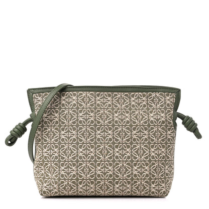 Loewe Jacquard Anagram Calfskin Mini Flamenco Knot Clutch Avocado Green 1 of 8