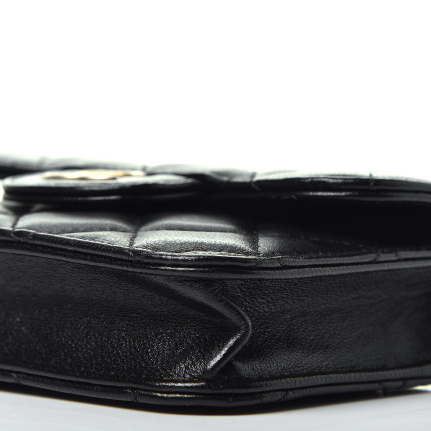 Chanel Lambskin Quilted Top Handle Flap Coin Purse With Chain Black 10 of 10