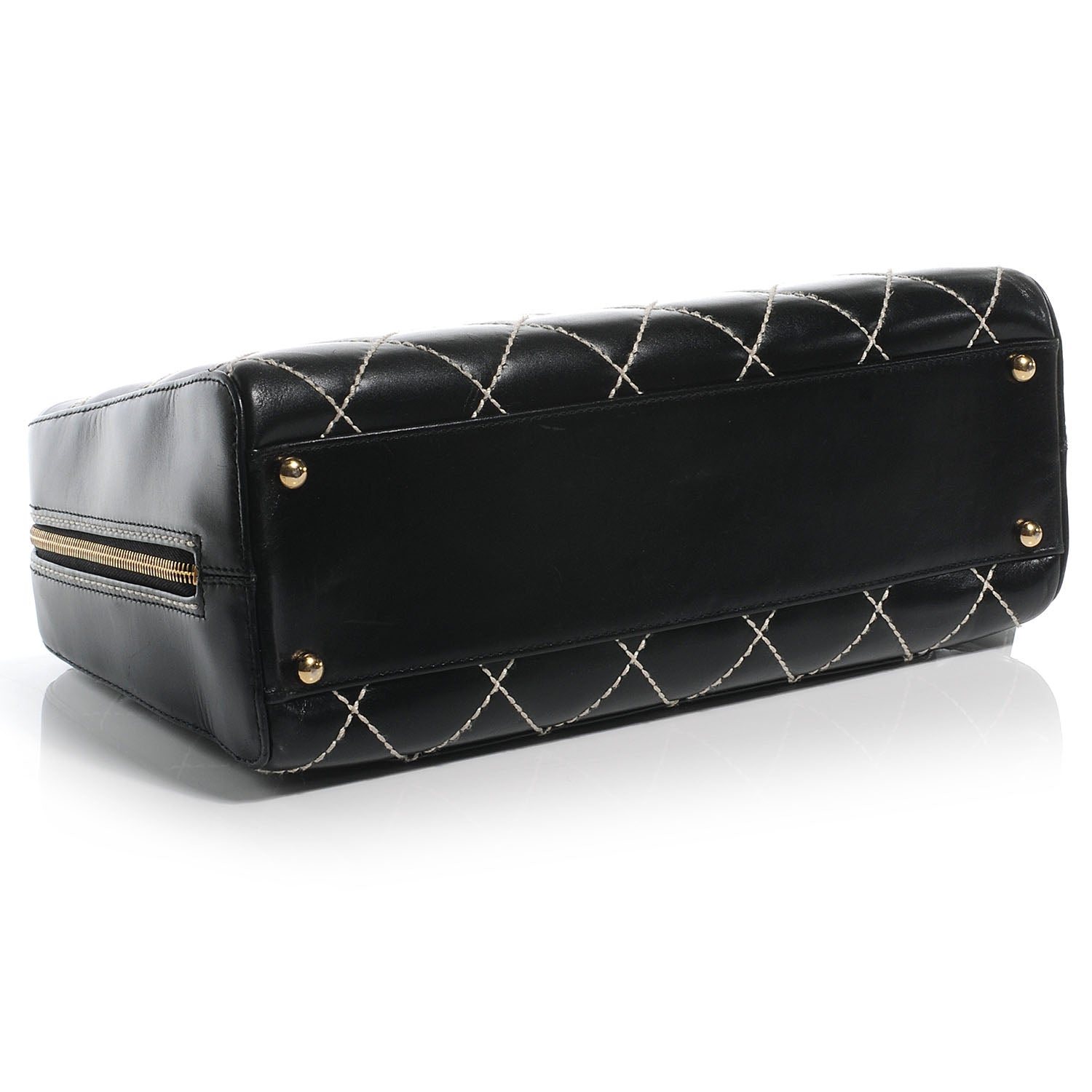 Chanel Leather Diamond Stitch Surpique Handbag Black 4 of 7
