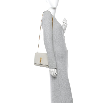 Saint Laurent Grain De Poudre Medium Classic Monogram Kate Satchel Crema Soft 2 of 12