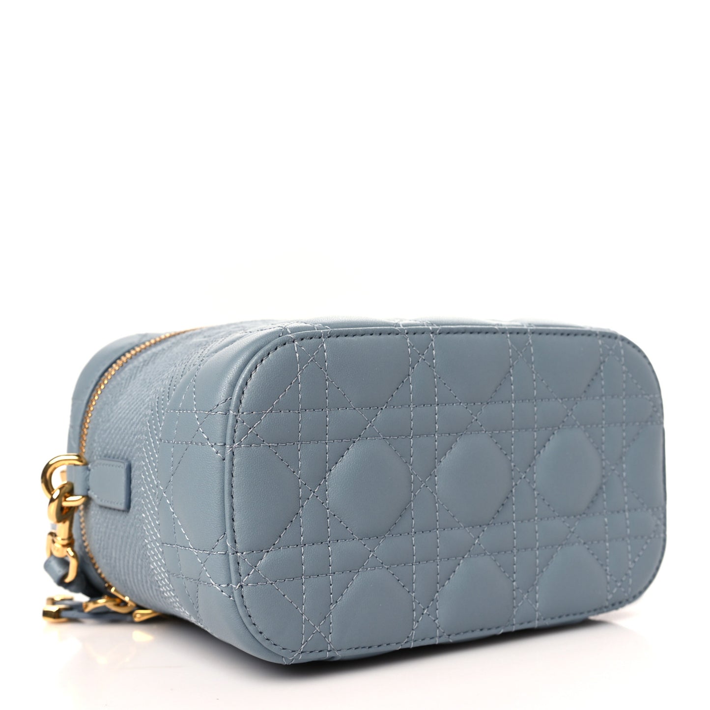 Lambskin Cannage Small Diortravel Vanity Case Cloud Blue