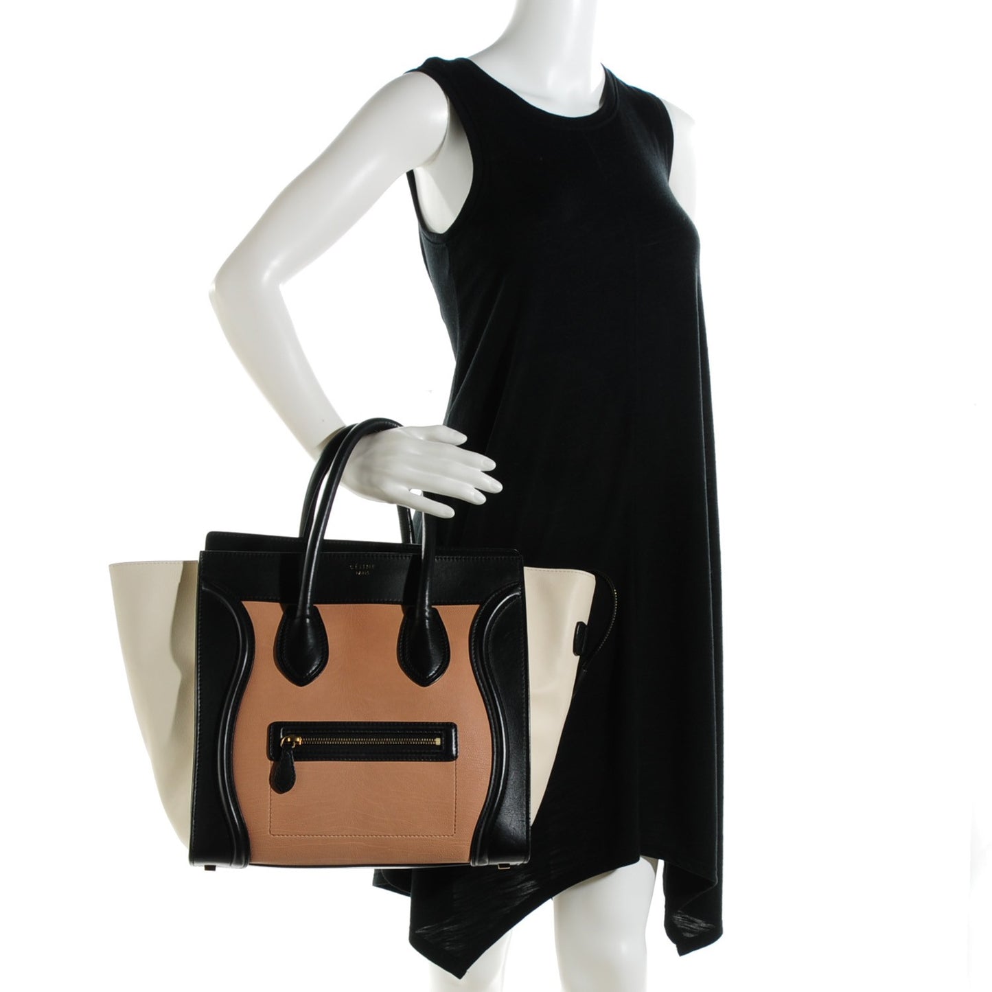 Velluto Calfskin Mini Tri-Color Luggage Flesh