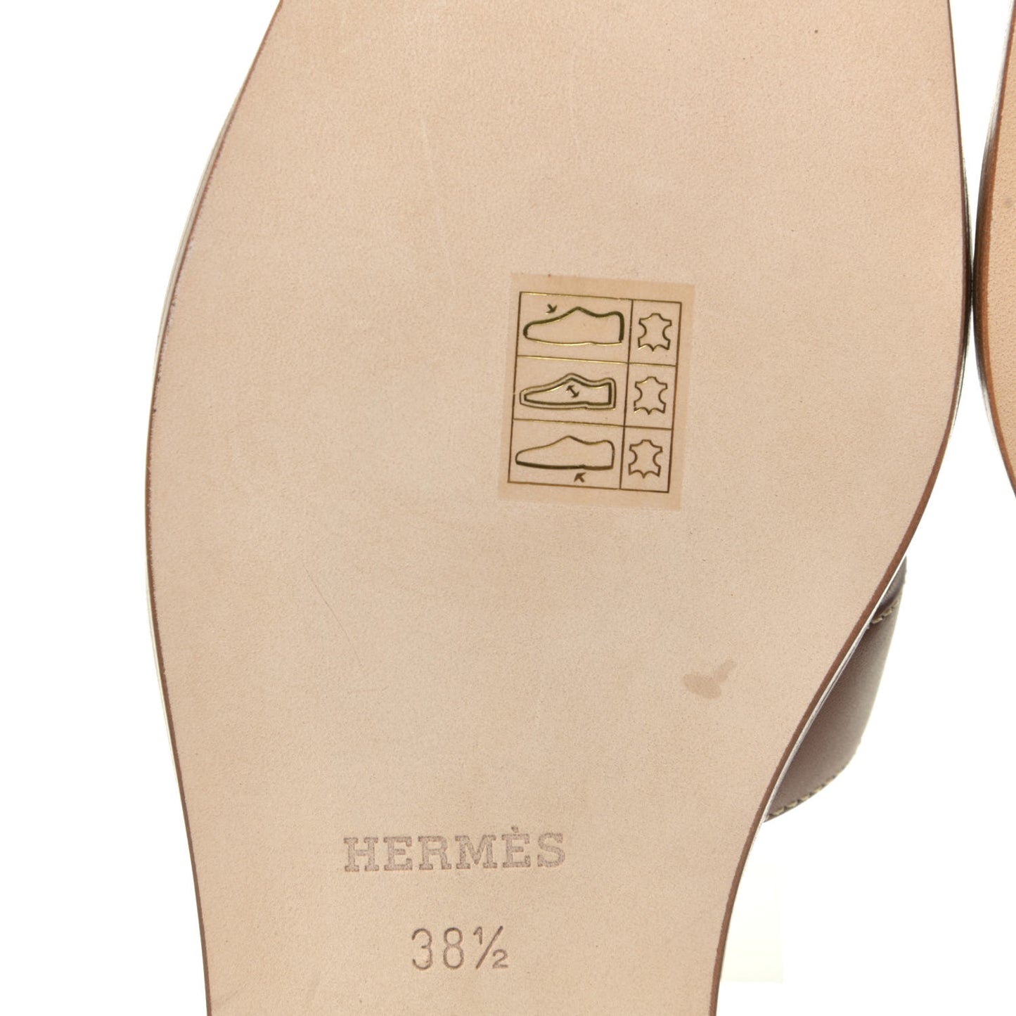 Box Calfskin Oran Sandals 38.5 Gold