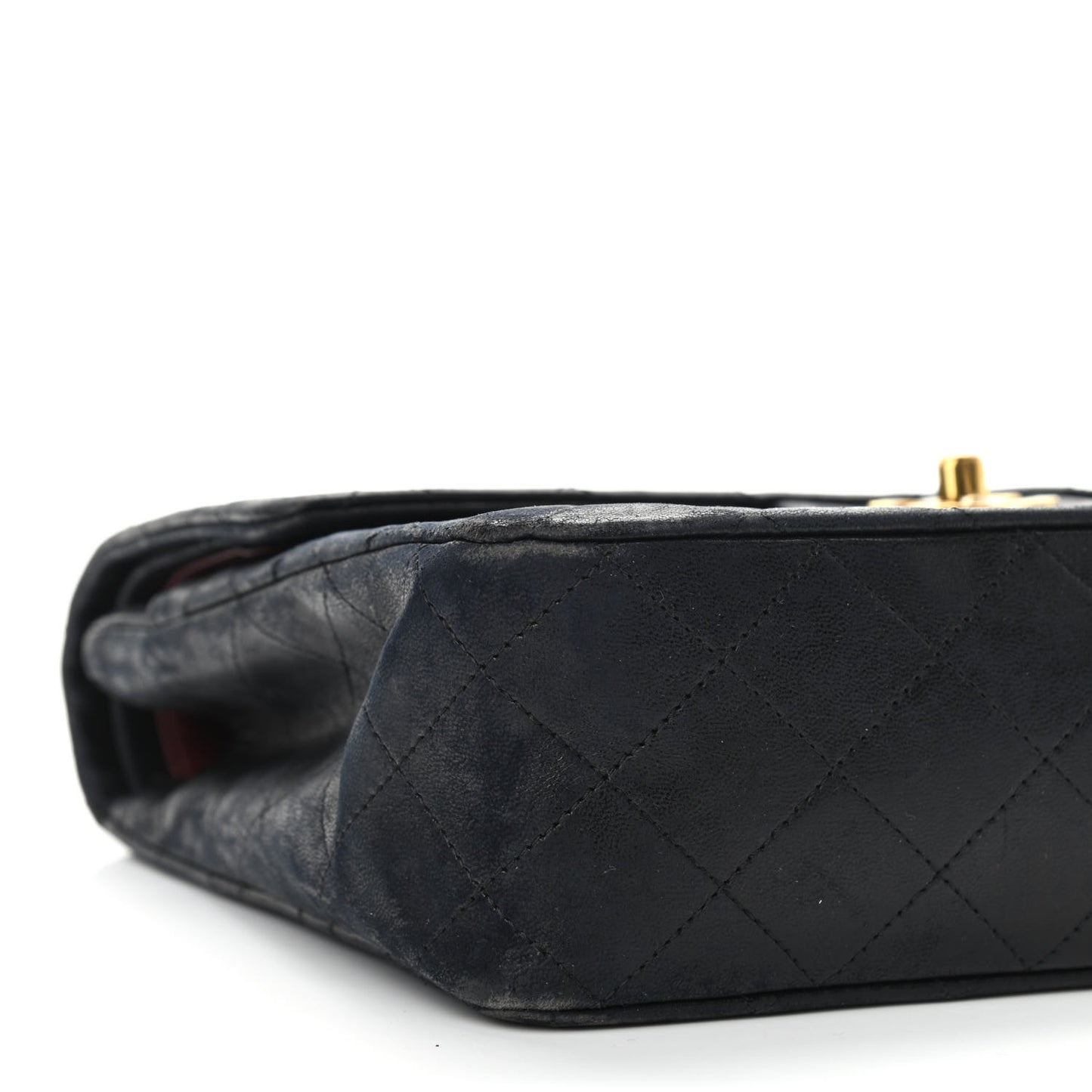 Lambskin Quilted Medium Double Flap Black