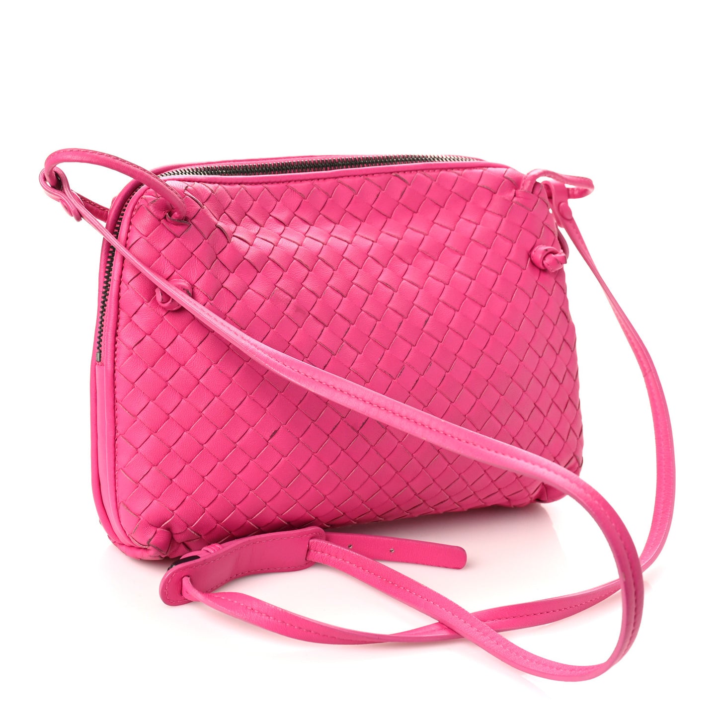 Nappa Intrecciato Nodini Bag Rosa Shock