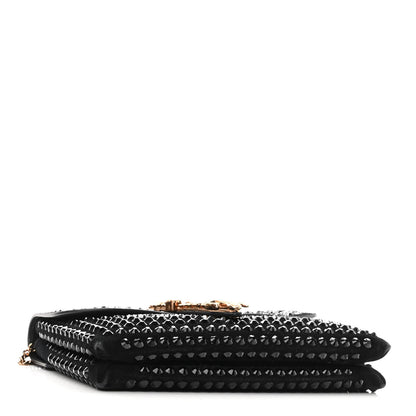 Versace Suede Studded Virtus Chain Clutch Black 4 of 9