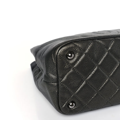 Chanel Metallic Caviar Quilted CC Timeless Tote Dark Silver 8 of 9