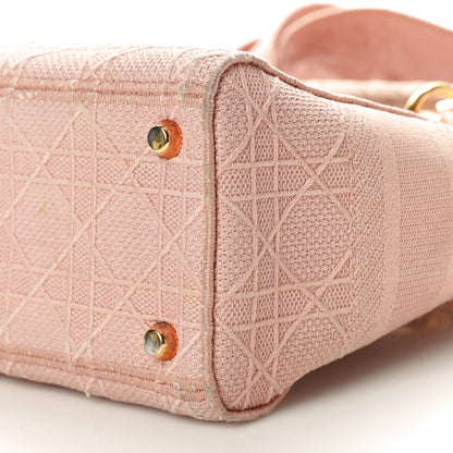 Christian Dior Canvas Embroidered Cannage Medium Lady D-Lite Pink 11 of 12
