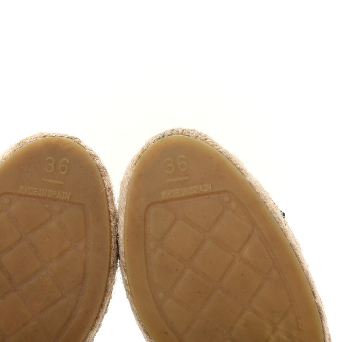 Canvas Grosgrain CC Espadrilles 36 Beige Black