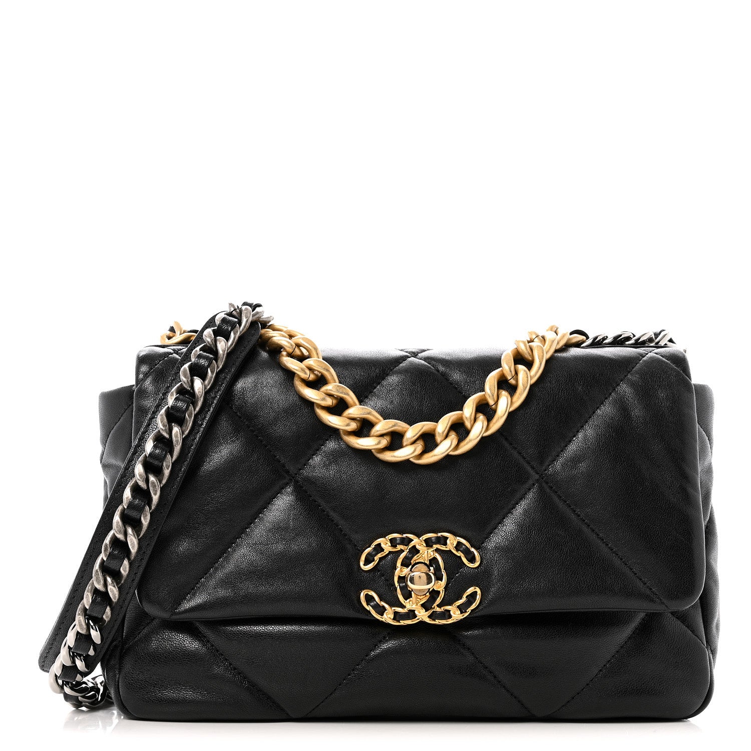 Chanel Goatskin Quilted Medium Chanel 19 Flap Black 1 of 13