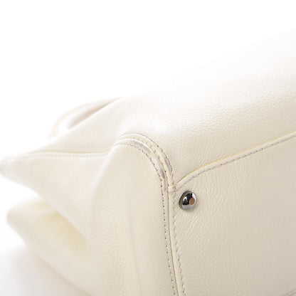 Chanel Calfskin Mademoiselle Lock Cerf Shopper Tote White 20 of 23