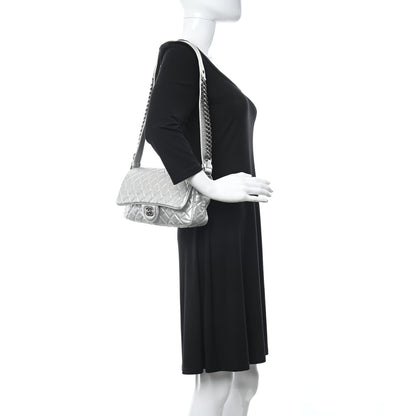 Chanel Metallic Grained Calfskin Quilted Small Casual Rock Flap Silver 2 of 10