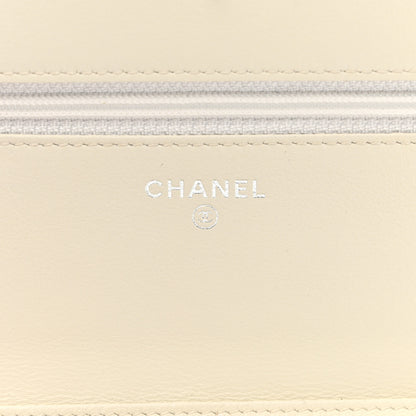 Chanel Caviar Sevruga Wallet on Chain WOC White 6 of 12