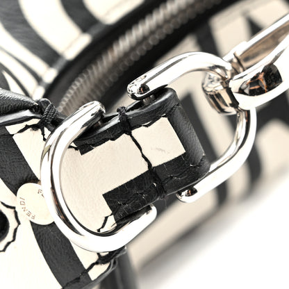 Fendi X MARC JACOBS Nappa Vitello King Logo Print Nano Fendigraphy Hobo Charm White Black 11 of 14