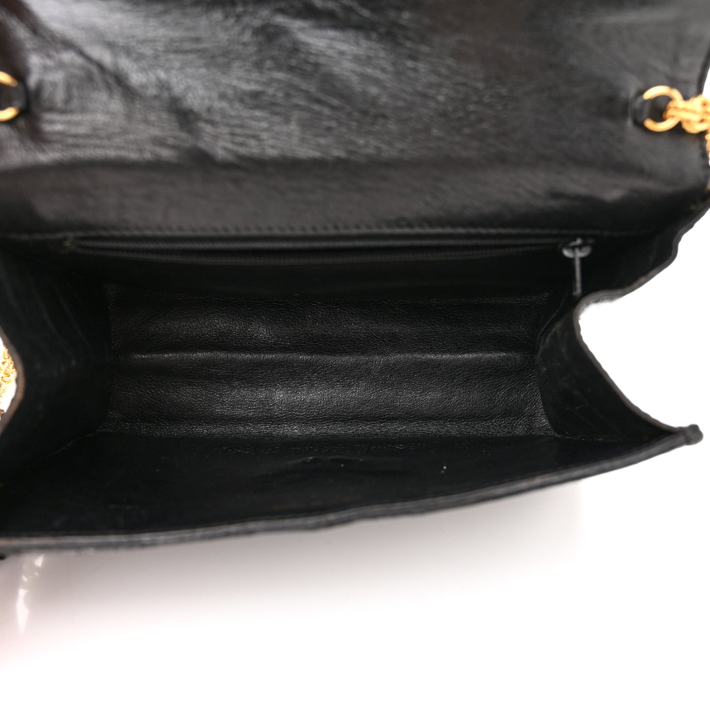Crocodile Tassel Envelope Flap Black